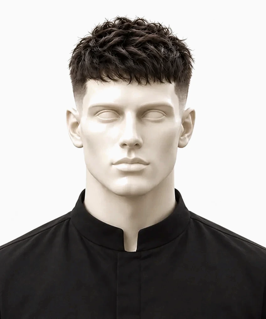 Model Movement prezentujący fryzurę low taper fade